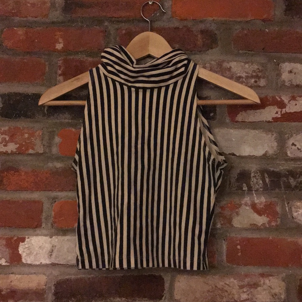 American Apparel sleeveless stripe crop top